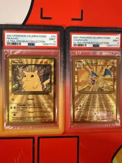 2021 Pokemon TCG Sequential PSA 9 Set Celebrations UPC Metal Charizard Pikachu - Image 1