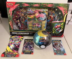 Pokemon Lot Mega Venusaur EX, PokeBall, Paldean Fates, Journey Together, Booster - Image 1
