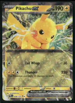 Pikachu ex 028/131 Double Rare Prismatic Evolutions Pokemon Holo Near Mint - Image 1