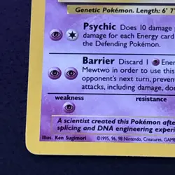 Mewtwo 10/130 Pokemon TCG Base Set 2 Holo Foil Rare Card Lightly Played LP - Image 5