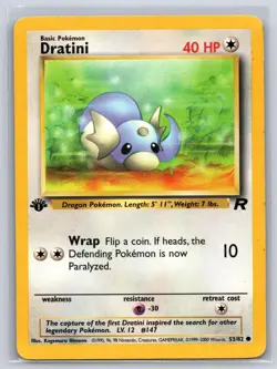 Dratini 53/82 Team Rocket Common 1st Edition Pokemon - Image 1