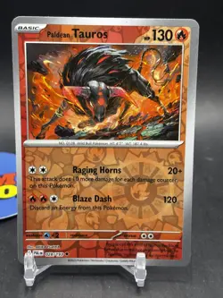 POKEMON Paldea Evolved Reverse Holo Paldean Tauros 028/193 - Image 1