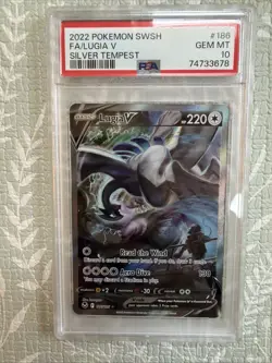 Pokemon Lugia v 2022 SWSH Silver Tempest #186/195 PSA 10 - Image 1