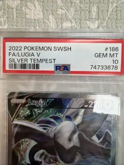 Pokemon Lugia v 2022 SWSH Silver Tempest #186/195 PSA 10 - Image 2