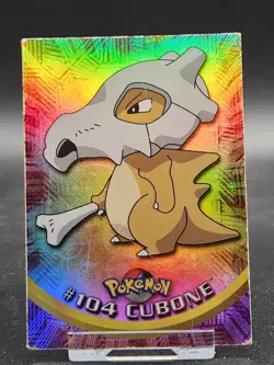 Pokemon Card - Cubone #104 - Pokemon Topps Series 2 - Rainbow Foil - Blue Logo - Image 1
