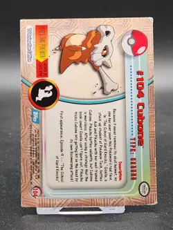 Pokemon Card - Cubone #104 - Pokemon Topps Series 2 - Rainbow Foil - Blue Logo - Image 2