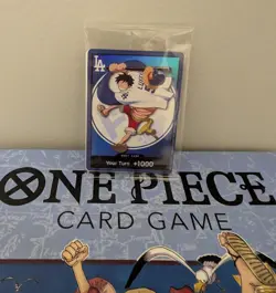 One Piece Dodgers Promo Card Monkey D. Luffy DON 2026 - Image 1