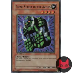 Yugioh Stone Statue of the Aztecs AST-014 Super Rare 1st Edition NM - Image 1