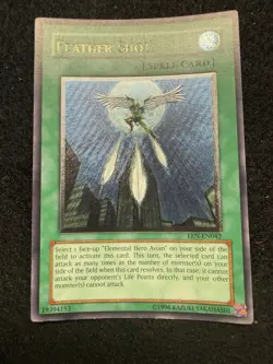 Yu-Gi-Oh! “FEATHER SHOT” Ultimate Rare Unlimited EEN-EN042. Holo Gold Letters - Image 1