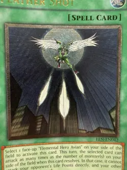 Yu-Gi-Oh! “FEATHER SHOT” Ultimate Rare Unlimited EEN-EN042. Holo Gold Letters - Image 2