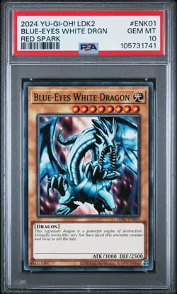 2024 YU-GI-OH! LEGENDARY DECKS II RED SPARK #ENK01 BLUE-EYES WHITE DRAGON PSA 10 - Image 1