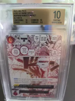2025 One Piece - A Fist Of Divine Speed OP-11 Honesty Impact Alt Art R BGS 10 - Image 3