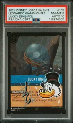 Lorcana Disney - Lucky Dime - Artist Signed Sketch - PSA - Image 1