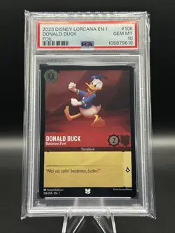 2023 Disney Lorcana EN 1 #108 Donald Duck, Boisterous Fowl Foil PSA 10 - Image 1