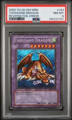 2002 Yu-Gi-Oh! Thousand Dragon Metal Raiders MRD Unlimited Secret PSA 8 REVERSE - Image 1