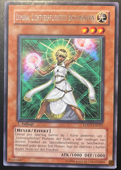 Yu-Gi-Oh! LODT-DE021 Lumina, Lichtverpflichtete Beschworerin 1. Auflage RARE - Image 1