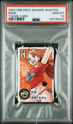 One Piece CCG Nami Imagine Wanted PSA 10 Japanese Mini Perforated Theme Card - Image 1