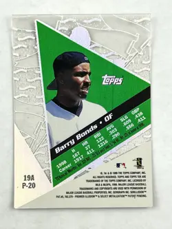 1999 Topps Tek BARRY BONDS HOLO REFRACTOR 19A PATTERN P-20 FOIL - Giants - Image 2
