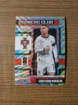 2026 Prizm FIFA World Cup Cristiano Ronaldo Scorers Club Silver Wave Parallel - Image 1