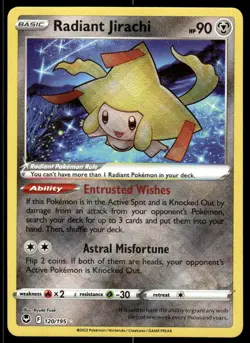 Pokemon TCG SWSH12: Silver Tempest #120/195 Radiant Jirachi NM - Image 1