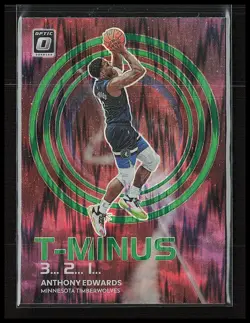 2022 Panini Donruss Optic Anthony Edwards T Minus 3...2...1... Green Shock #11 - Image 1