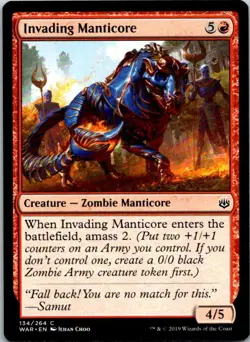 Invading Manticore Magic The Gathering War Of The Spark Card Light Play - Image 1