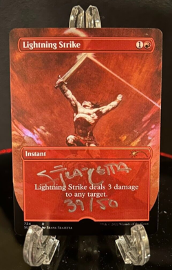 MTG Lightning Strike Foil Borderless Secret Lair Artist ProofAP Frank Frazetta - Image 1