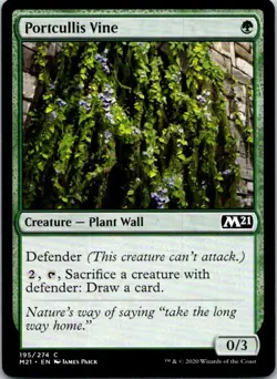 Portcullis Vine Magic The Gathering 2021 Core Mint X1 - Image 1