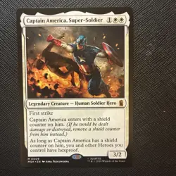 Captain America Super Soldier 9 MTG Marvel 2026 Near Mint Non Foil Mythic Rare - Image 1