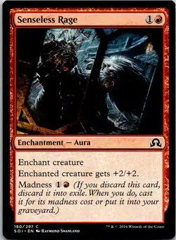 Senseless Rage Magic The Gathering Shadows Over Innistrad Card Light Play X1 - Image 1
