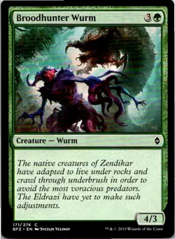 Broodhunter Wurm Magic The Gathering Battle For Zendikar Card Light Play X1 - Image 1