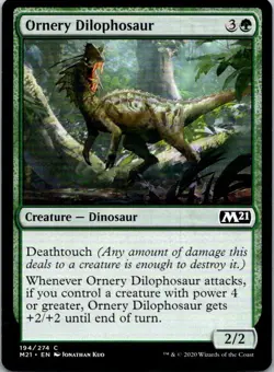 Ornery Dilophosaur Magic The Gathering 2021 Core Mint X1 - Image 1