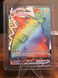 Pikachu VMAX Rainbow Rare 188/185 Vivid Voltage Secret Rare - Near Mint - Image 1