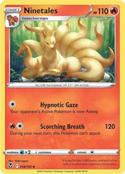Ninetales 018/195 | Silver Tempest | Uncommon Pokemon TCG NM - Image 1
