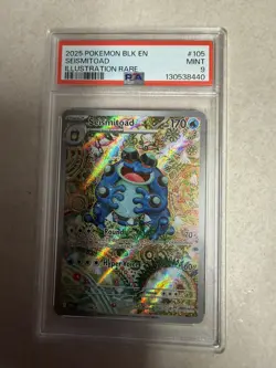 2025 POKEMON BLK EN-BLACK BOLT ILLUSTRATION RARE #105 SEISMITOAD PSA 9 - Image 1