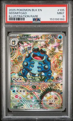 2025 POKEMON BLK EN-BLACK BOLT ILLUSTRATION RARE #105 SEISMITOAD PSA 9 - Image 1