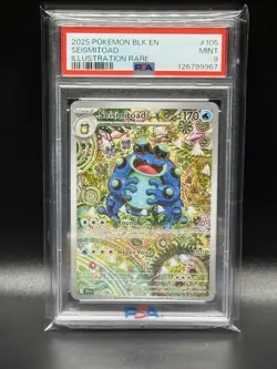 2025 POKEMON BLK EN-BLACK BOLT ILLUSTRATION RARE #105 SEISMITOAD PSA 9 - Image 1