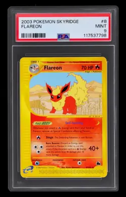 Pokemon Flareon Skyridge NON Holo Rare #8 PSA 9 MINT - Image 1