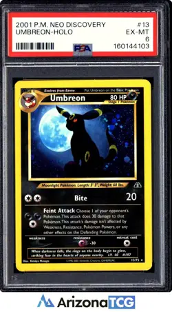 Pokemon 2001 Umbreon 13/75 Holo Neo Discovery PSA 6 - Image 1
