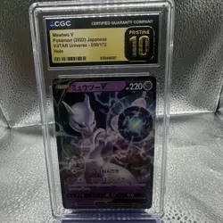 CGC Pristine 10 Mewtwo V 050/172 S12a VSTAR Universe Japanese Holo 2022 - Image 1