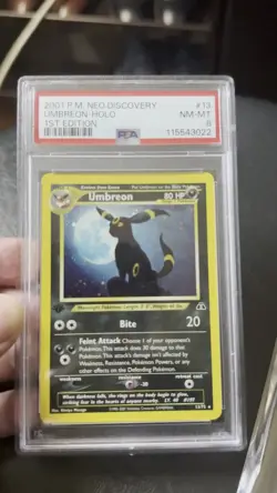 Nintendo 2001 Pokemon Neo Discovery Umbreon Holo 1st Ed 13/75 PSA 8 - Image 2