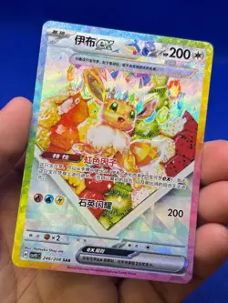 S-Chinese Pokemon CSV9.5C Terastal Gathering Eevee 246/208 Special Art Rare SAR - Image 2