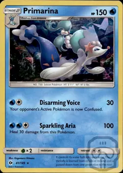 Primarina (Cracked Ice Holo) 41/149 Holo Deck Exclusives Pokemon Holo NM/M - Image 3