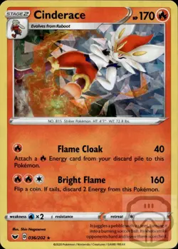 Cinderace (Cracked Ice Holo) 36/202 Holo Holo Rare Deck Exclusives Pokemon NM/M - Image 3