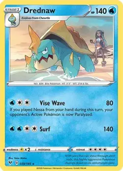 Drednaw (Cracked Ice Holo) 39/185 Holo Holo Rare Deck Exclusives Pokemon NM/M - Image 1