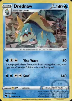 Drednaw (Cracked Ice Holo) 39/185 Holo Holo Rare Deck Exclusives Pokemon NM/M - Image 3