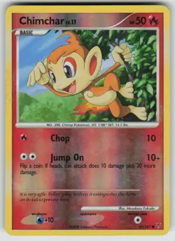 Chimchar 97/147 Common Supreme Victors Pokemon Reverse Holo Lightly Played - Image 1