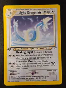 Pokemon TCG Light Dragonair 22 Neo Destiny 1st Ed Near Mint (non-holo) - Image 1