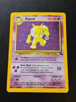 Hypno 8/62 Unlimited Holo Rare Fossil Pokemon MP - Image 1