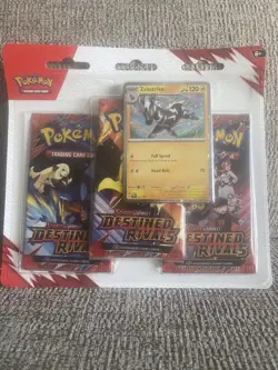 Pokemon TCG: Scarlet & Violet Destined Rivals 3 Pack Triple Blister Zebstrika - Image 1